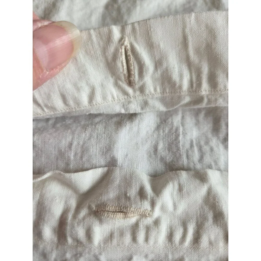Antique French White Linen Monogrammed Duvet Cover 48